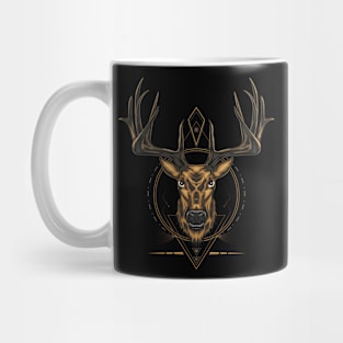 Deer logo illustration with ornament frame Mug